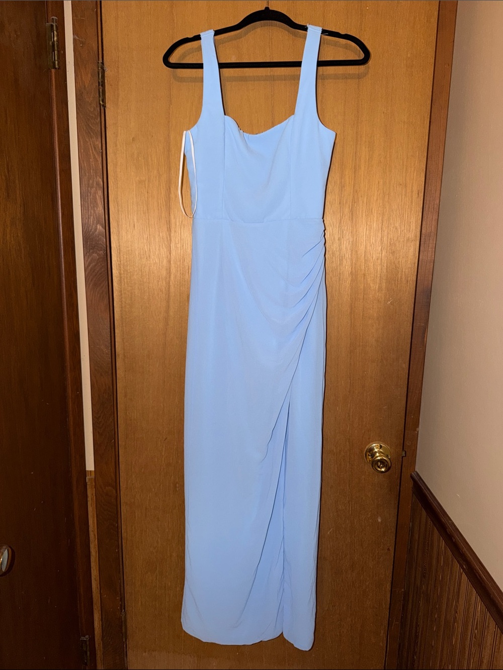 Lulu's Powder Blue Square-Neck Maxi Dress